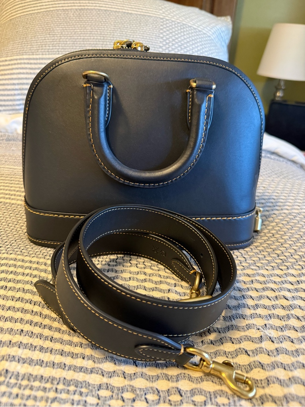 Coach Black Leather Revel Dome Satchel with Gold Hardware - Picture 3 of 8